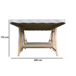 ⁦مراجيح للحدائق من خشب سويدي بلون بيج مع تاندة وستائر فاخرة⁩ - الصورة ⁦3⁩