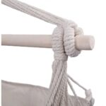 ⁦مرجيحة معلقة قطن مع شماعة خشب وخداديتين – مريحة وأنيقة⁩ - الصورة ⁦5⁩