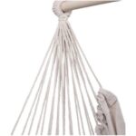 ⁦مرجيحة معلقة قطن مع شماعة خشب وخداديتين – مريحة وأنيقة⁩ - الصورة ⁦6⁩