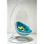 ⁦مرجيحة منزلية بيضاء بتصميم عصري من قماش جاكوار – راحة وأناقة في بيتك⁩ - الصورة ⁦3⁩