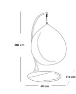 ⁦كرسي مرجيحة رتان وحديد بلون أسود وبيج بتصميم عصري مريح⁩ - الصورة ⁦3⁩