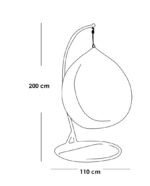 ⁦مرجيحة سقف للكبار باللون الأبيض والأزرق من الحديد والراتان – تصميم فاخر⁩ - الصورة ⁦3⁩