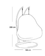 ⁦كرسي مرجيحه معلق رتان بني وأبيض مع ترابيزة جانبية بتصميم عصري⁩ - الصورة ⁦4⁩