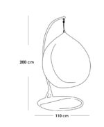 ⁦كرسي مرجيحه معلق رتان أبيض فاخر مع ترابيزة جانبية بتصميم عصري⁩ - الصورة ⁦4⁩