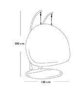 ⁦مرجيحه رتان سوداء بتصميم معدني أنيق ومقعد كتان فاخر⁩ - الصورة ⁦7⁩