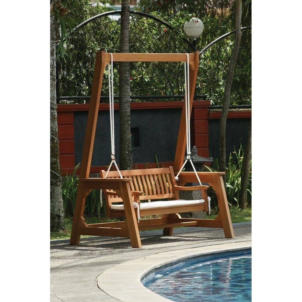 Teak Wood Swing - Brown- مرجيحة خشب موسكي طبيعية بتصميم أنيق ومتين – صناعة مصرية - الصورة 1