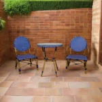 كراسي بلكونة رتان عملي مع ترابيزة حديد مطلي للعوامل الجوية