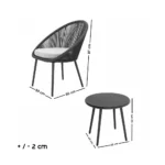 ⁦كراسي راتان رمادي غامق بتصميم عملي ومريح – جودة عالية⁩ - الصورة ⁦3⁩