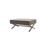 ⁦كراسي راتان طقم بني مع ترابيزة رمادي فاتح أنيقة⁩ - الصورة ⁦6⁩