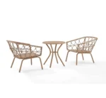 ⁦كراسي راتان بيج مشبح مع ترابيزة أوف وايت – تصميم عصري أنيق⁩ - الصورة ⁦5⁩