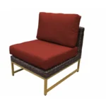 ⁦جلسات خارجية طقم أثاث خارجي رتان أسود × دهبي مع قماش نبيتي مودرن⁩ - الصورة ⁦4⁩