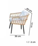 ⁦جلسات خارجية طقم أثاث خارجي رتان بيج مشبح – تصميم مودرن فاخر⁩ - الصورة ⁦3⁩