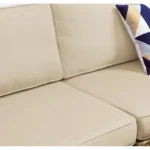 ⁦جلسات حدائق خارجية رتان بني فاتح مع قماش طحيني | أثاث خارجي فاخر⁩ - الصورة ⁦5⁩