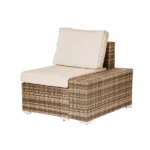 ⁦جلسات حدائق خارجية رتان بني فاتح مع قماش طحيني | أثاث خارجي فاخر⁩ - الصورة ⁦8⁩