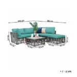 ⁦جلسات خارجية للمنازل رتان فيراني مع قماش أخضر – أثاث خارجي مودرن⁩ - الصورة ⁦3⁩