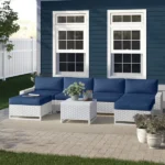 ⁦جلسات خارجية للمنازل من رتان أبيض أنيق – أثاث خارجي مودرن⁩ - الصورة ⁦6⁩