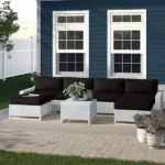 ⁦جلسات خارجية للمنازل من رتان أبيض أنيق – أثاث خارجي مودرن⁩ - الصورة ⁦8⁩