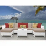 ⁦جلسات خارجية للمنازل من رتان أبيض أنيق – أثاث خارجي مودرن⁩ - الصورة ⁦11⁩