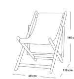 ⁦كرسي بحر خشب زان بلون أسود وأبيض مقاوم للمياه والشمس⁩ - الصورة ⁦4⁩