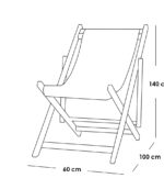 ⁦كرسي بحر خشب زان بقماش مقاوم للمياه والشمس⁩ - الصورة ⁦3⁩