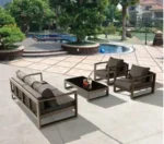 ركن بيتي حديد من اثاث معدني بني غامق بخامة مقاومة للصدأ