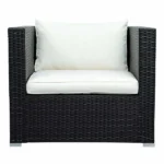 ⁦جلسات حدائق خارجية من اثاث خارجي رتان أسود بتصميم عصري⁩ - الصورة ⁦3⁩