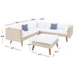 ⁦جلسات خارجية طقم أثاث خارجي رتان كريمي فاتح – تصميم مودرن فاخر⁩ - الصورة ⁦7⁩