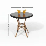 ⁦كراسي سفرة خارجية ميش عسلي مع ترابيزة زجاج مستديرة⁩ - الصورة ⁦3⁩