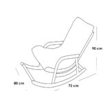 ⁦كرسي رتان هزاز رمادي وبيج بخامة حديد مدهون ووسادة جاكار أنيقة⁩ - الصورة ⁦4⁩