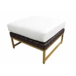 ⁦جلسات خارجية رتان أسود وذهبي – طقم اثاث خارجي مودرن مع طاولة وبوف⁩ - الصورة ⁦4⁩