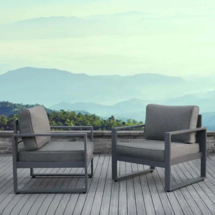 كرسي خارجي ألومنيوم بتصميم عصري | طقم كرسي ألومنيوم