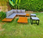 جلسات خارجية فاخرة | ركنه خشب زان عصري مقاوم للعوامل الجوية