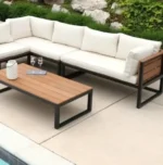 جلسات حدائق خارجية مودرن من اثاث معدني مقاس 180×60 بتصميم أنيق