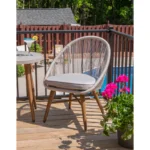 ⁦كراسي كافيهات مودرن بتصميم معدني وأحبال بيج فاخرة⁩ - الصورة ⁦3⁩