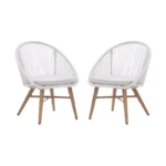 ⁦كراسي كافيهات مودرن بتصميم معدني وأحبال بيج فاخرة⁩ - الصورة ⁦6⁩