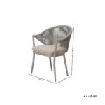 ⁦طقم كراسي بلكونة كرسي احبال رمادي أنيق ومتين للاستخدام الخارجي⁩ - الصورة ⁦4⁩