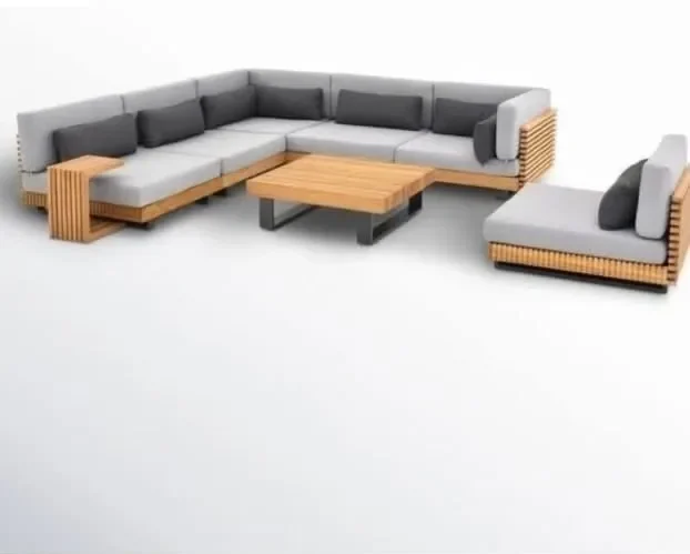 Outdoor set14 ركنه حديد مودرن من اثاث معدني متين مقاس 260×260 للحدائق - الصورة 1