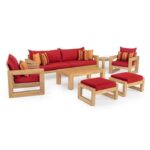 ركنة خشب مودرن خشب موسكي ضمن اطقم اثاث خارجي بتصميم عصري ومعالجة ضد العوامل الجوية