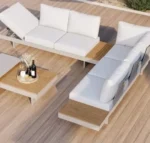 ركنه حديد من ااثاث خارجي أنيق مقاومة للصدأ والعوامل الجوية