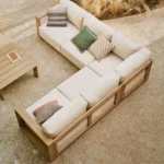 ركنه خشب بيتش باين من اثاث خارجي خشبي مقاوم للعوامل الجوية بألوان متعددة