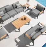 ركن بيتي حديد من طقم اثاث خارجي أنيق بتصميم مودرن ومقاسات متعددة