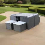 كراسي سفرة مودرن طقم رتان 4 كراسي وترابيزة مع بوف