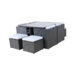 ⁦كراسي سفرة مودرن طقم رتان 4 كراسي وترابيزة مع بوف⁩ - الصورة ⁦3⁩