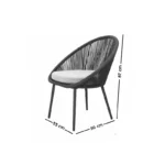 ⁦كراسي سفرة مودرن طقم 4 كراسي وترابيزة امويل أسود⁩ - الصورة ⁦3⁩