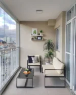 كراسي بلكونة صوفا وكرسي مع ترابيزة معدن أنيقة للحدائق والبلكونات