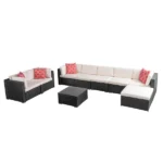 ⁦جلسات خارجية للمنازل من الرتان الأسود | اثاث خارجي بتصميم مودرن⁩ - الصورة ⁦3⁩