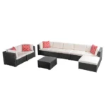 ⁦جلسات خارجية للمنازل من الرتان الأسود | اثاث خارجي بتصميم مودرن⁩ - الصورة ⁦5⁩