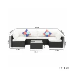 جلسات خارجية للمنازل من الرتان الأسود والأوف وايت | اثاث خارجي مودرن