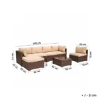 ⁦جلسات خارجية للمنازل من الرتان البني بتصميم بيج أنيق | اثاث خارجي مودرن⁩ - الصورة ⁦3⁩