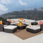 ⁦جلسات خارجية للمنازل من رتان بيور باللون الأسود والذهبي – أثاث خارجي عصري⁩ - الصورة ⁦5⁩